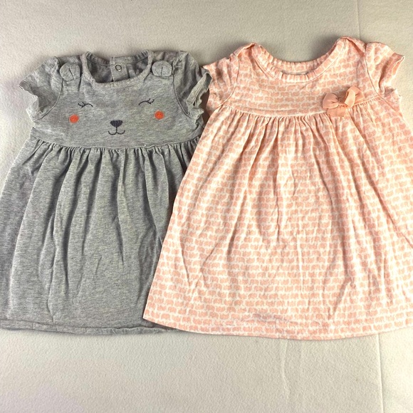 Charming Kids Toddler Dress lot of 2 Gray and Pink short sleeve 18 months - Picture 1 of 6